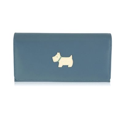 Large blue leather 'Heritage Dog' matinee purse